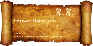 Metner Margitta névjegykártya